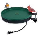 GESAIL Bird Habitat UV and Frost Resistant Lightweight 3 Easy Ways to Mount Detachable 75W Heated Bird Bath Bird Feeder, Birdbath Heater for All Seasons for Outdoors Garden Yard Decoration - Green