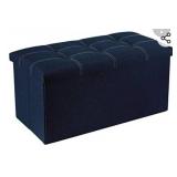 30 inch storage ottoman bench- blue