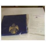 Scottish Rite Mason Blanket featuring the Double-Headed Eagle emblem, Sealed in original bag and letter to owner included