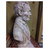17 in. Abraham Lincoln Bust, Ceramic Plaster, appears to be hallow.