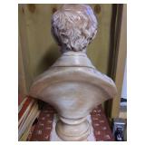 17 in. Abraham Lincoln Bust, Ceramic Plaster, appears to be hallow.