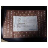 Beaumont Hotel Paper Placemat Listing Brands of Kansas Ranchers, has been folded