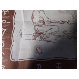 Beaumont Hotel Paper Placemat Listing Brands of Kansas Ranchers, has been folded