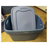 3 Totes With Lids 20 W x 13 x 12 in. H