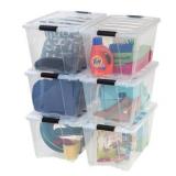 IRIS USA Plastic Storage Boxes w/ Latches (6 PACK)