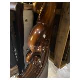 Antique Leather Bed w/ Headboard & Footboard (Queen Size)