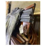 Antique Leather Bed w/ Headboard & Footboard (Queen Size)