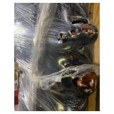 Antique Leather Bed w/ Headboard & Footboard (Queen Size)