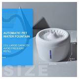 Ciconira Cat Water Fountain, Pet Drinking Dispenser 2.5L Super Quiet Dog Watering Fountains with Filter LED Light for Dogs, Cats, Birds and Small AnimalsChristmas New Year Gift