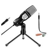 Condenser Microphone,Computer Microphone,SOONHUA 3.5MM Plug and Play Omnidirectional Mic with Desktop Stand for Gaming,YouTube Video,Recording Podcast,Studio,for PC,Laptop,Tablet,Phone