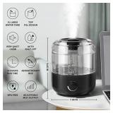 Ultrasonic Humidifier for Bedroom, 3L Top Refill Cool Mist Humidifier with Aroma Diffuser, Auto Shut-off and Adjustable Mist Output, Quiet Humidifier for Baby Home and Office, Mothers Day Gift