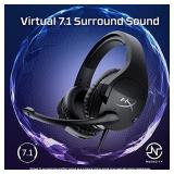 HyperX Cloud Stinger S Gaming Headset, for PC, Virtual 7.1 Surround Sound, Lightweight, Memory Foam, Soft Leatherette, Durable Steel Sliders, Swivel-to-Mute Noise-Cancelling Microphone, Black
