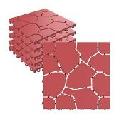 Pure Garden 50-LG1172 Set of 6 Interlocking Look Patio Tiles, Brick Red, 6 Count