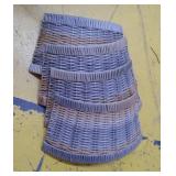 Kuopociaga Christmas Tree Collar Basket Handwoven Plastic Ring, Bicolor 4 Panels Golden Grey