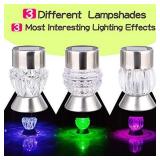 Solar Lights Outdoor - Outdoor Garden Lights, Color Changing LED Solar Powered Pathway Lights, Outdoor Landscape Lighting for Lawn/Patio/Yard/Walkway/Driveway (Stainless Steel)