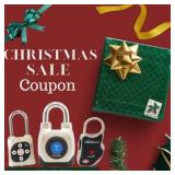 eGeeTouch Smart Travel Padlock with Patented Dual Access Technologies (NFC + BT), Vicinity Tracking, etc. (BLACK)