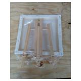 U.S. Art Supply Stretched Canvas with Mini Natural Wood Display Easel Kit (Pack of 8), Artist Tripod Tabletop Holder Stand - Painting Party, Kids Crafts, Oil Acrylic Paints, Signs, Photos