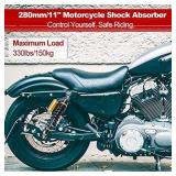 OXMART 11inch 280mm Universal Motorcycle Shock Absorber Rear Suspension, Adjustable Air Reservoir, Load 330 lbs/150Kg, Fit For Honda Suzuki Yamaha Kawasaki ATV Go Kart Quad Dirt Sport Bikes