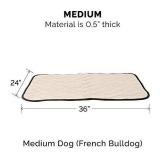 Furhaven Pet Bed for Dogs and Cats - ThermaNAP Quilted Velvet Self-Warming Thermal Blanket Mat for Crates or Kennels, Washable, Clay, Medium