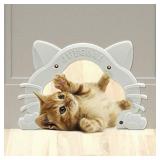 Juegoal Interior Cat Door Kitty Shaped Hole Pet Door for Cat and Small Pets, Fits Inside Door Hides Litter Box Furniture