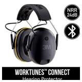 3M WorkTunes Connect Hearing Protector with Bluetooth Technology, 24 dB NRR, Ear protection for Mowing, Snowblowing, Construction, Work Shops