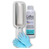 Lee Beauty Professional Callus Remover Extra Strength Gel (8 Oz) and Foot Rasp Spa Kit