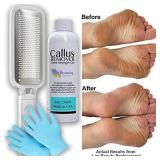 Lee Beauty Professional Callus Remover Extra Strength Gel (8 Oz) and Foot Rasp Spa Kit