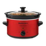 Elite Gourmet MST-275XR Electric Oval Slow Cooker, Adjustable Temp, Entrees, Sauces, Stews & Dips, Dishwasher Safe Glass Lid & Crock (2 Quart, Red)