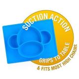 Nuby Sure Grip Monkey Silicone Placemat, Blue , 5"
