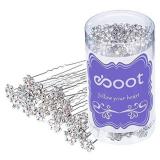 eBoot 40 Pack Flower Crystal Rhinestone Hair Pins with a Storage Bag for Bridal Wedding Hair Accessories (White)