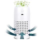 Portable Air Purifier for Home True HEPA Filter 3 Stage Smoke Air Purifiers(5.11x2.55in),20db Quiet Air Cleaner for Office Bedroom, White