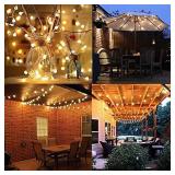 Camping String Lights Waterproof, 65.67ft 150 Led with Rf Remote Plug in Outdoor String Lights , 3 Color Changing in 1 Patio Colorful Lights, Globe String Lights for Decor Holiday Party Yard Garden