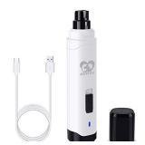 Casfuy Dog Nail Grinder Upgraded - Professional 2-Speed Electric Rechargeable Pet Nail Trimmer Painless Paws Grooming & Smoothing for Small Medium Large Dogs & Cats (White)