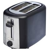 Amazon Basics 2 Slice, Extra-Wide Slot Toaster with 6 Shade Settings, Black