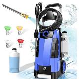 Pressure Washer TEANDE 1.9GPM Electric Pressure Washer 1800W Power Washer High Pressure Cleaner Machine with 4 Nozzles Foam Cannon ,Best for Cleaning Homes, Cars, Driveways, Patios