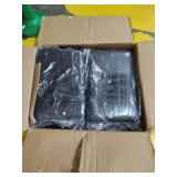 KATDANS Counter Height 24 In Saddle Bar Stool PU Leather Black Seat Met