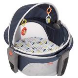 Fisher-Price On-The-Go Baby Dome Citron Wedge, Portable Infant Play and Napping Space with Canopy and Toys