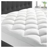 Minoroty Extra Thick Mattress Topper Queen Size, Down Alternative Fill Plush Mattress Pad Cover Topper, Cooling Pillow Top with 8-21Inch Deep Pocket, White