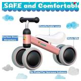 Baby Balance Bike - Baby Bicycle for 6-24 Months, Sturdy Balance Bike for 1 Year Old, Perfect as First Bike or Birthday Gift, Safe Riding Toys for 1 Year Old Boy Girl Ideal Baby Bike (Pink)