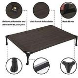 Veehoo Cooling Elevated Dog Bed, Portable Raised Pet Cot with Washable & Breathable Mesh, No-Slip Rubber Feet for Indoor & Outdoor Use, Large, Brown