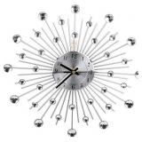Rhinestone Wall Clock,Modern Crystal Sunburst Silent Wall Clock for Living Room Bedroom,Creative Quartz Clocks Mute Wall Charts
