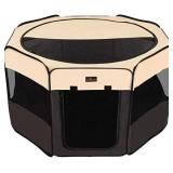 Aivituvin Dog Portable Playpen Exercise Pen for Small & Large Doggie Puppy Kitten Rabbit Pop Up Cat Kennel Indoor/Outdoor Use,Top Load