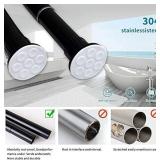 FRDECON Window Curtain Rods Shower Curtain Rod, 28-43in Adjustable Spring Tension Curtain Rod,No Punching No Drilling,Fits Indoor/Outdoor Rust-Resistant Non-Slip drapery rods Black