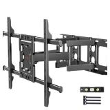 Perlegear Full Motion TV Wall Mount Bracket Dual Articulating Arms Swivels Tilts Rotation for Most 37-75 Inch LED, LCD, OLED Flat Curved TVs, Holds up to 132lbs, Max VESA 600x400mm
