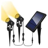 Otdair Solar Spotlights Outdoor, Led Solar Powered Landscape Lights 4 in 1 Bright Warm White Lights IP65 Waterproof Adjustable Head Light for Path Garden Yard Patio Lawn