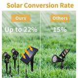 Otdair Solar Spotlights Outdoor, Led Solar Powered Landscape Lights 4 in 1 Bright Warm White Lights IP65 Waterproof Adjustable Head Light for Path Garden Yard Patio Lawn