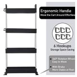 SOLEJAZZ Slim Storage Cart, 4 Tier Bathroom Organizer Mobile Shelving Unit, Rolling Utility Cart Slide Out Organizer for Kitchen, Bathroom, Laundry, Narrow Places, Black