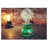 Y-Nut Loft Style Lamp, "Corporal Green" Steampunk Industrial Vintage Style, Water Pipe Table Desk Light with Dimmer, Aged Rustic Metal (Green)