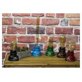 Y-Nut Loft Style Lamp, "Corporal Green" Steampunk Industrial Vintage Style, Water Pipe Table Desk Light with Dimmer, Aged Rustic Metal (Green)