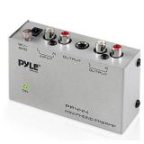 Pyle Phono Turntable Preamp - Mini Electronic Audio Stereo Phonograph Preamplifier with RCA Input, RCA Output & Low Noise Operation Powered by 12 Volt DC Adapter (PP444)
